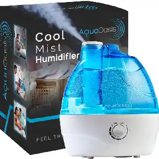 AquaOasis cool mist ultrasonic humidifier with 2.2 liter water tank and adjustable 360 rotation nozzle quiet humidifier for bedroom nursery and large rooms
