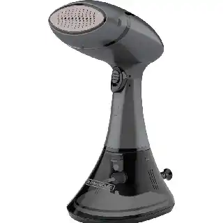 Black and Decker advanced handheld garment steamer with fast heat up and powerful steam designed to remove wrinkles from clothing fabrics and upholstery for easy garment care