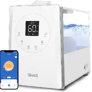 Levoit LV600S smart humidifier with warm and cool mist large 6 liter water tank app and voice control quiet bedroom humidifier for large rooms and home use