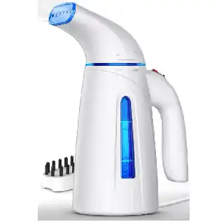Oghom handheld clothing steamer with 240 ml water tank and brush attachment compact portable garment steamer for removing wrinkles from clothes at home or during travel