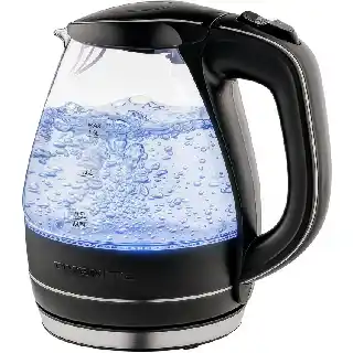 Ovente electric kettle with 1.5 liter borosilicate glass body auto shut off and boil dry protection countertop water boiler for tea coffee and hot beverages