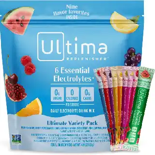 Ultima Replenisher electrolyte powder variety pack with 36 stickpacks zero sugar hydration mix with essential electrolytes and minerals in multiple flavors
